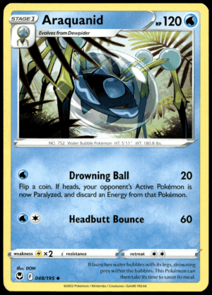 Pokémon Araquanid 048/195 - Normal Uncommon SWSH12: Silver Tempest EN