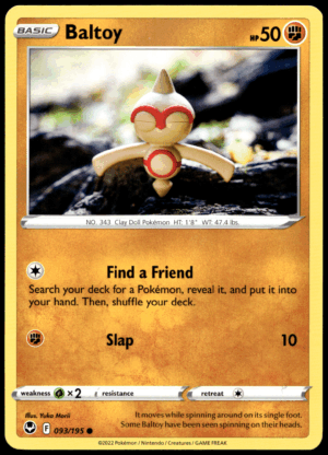 Pokémon Baltoy 093/195 - Normal Common SWSH12: Silver Tempest EN