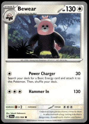 Pokémon Bewear 053/064 - Normal Common SV: Shrouded Fable EN