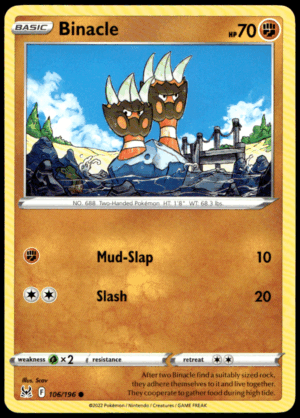 Pokémon Binacle 106/196 - Normal Common SWSH11: Lost Origin EN