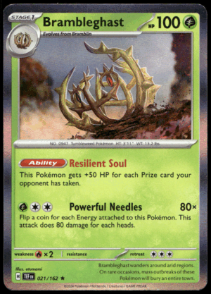 Pokémon Brambleghast 021/162 - Holofoil Rare SV05: Temporal Forces EN