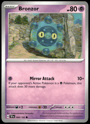 Pokémon Bronzor 068/162 - Normal Common SV05: Temporal Forces EN