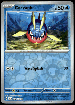 Pokémon Carvanha 042/162 - Reverse Holofoil Common SV05: Temporal Forces EN