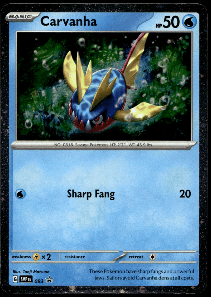 Pokémon Carvanha 93 - Holofoil Rare SV: Scarlet & Violet Promo Cards EN