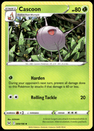 Pokémon Cascoon 009/196 - Normal Uncommon SWSH11: Lost Origin EN