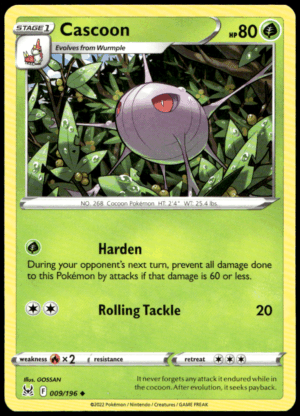 Pokémon Cascoon 009/196 - Normal Uncommon SWSH11: Lost Origin EN