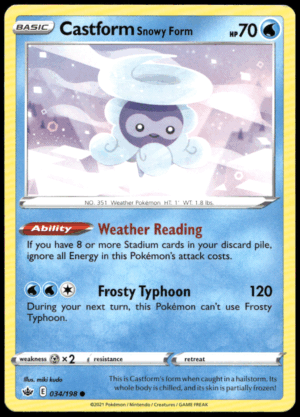 Pokémon Castform Snowy Form 034/198 - Normal Common SWSH06: Chilling Reign EN
