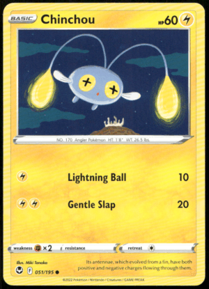 Pokémon Chinchou 051/195 - Normal Common SWSH12: Silver Tempest EN