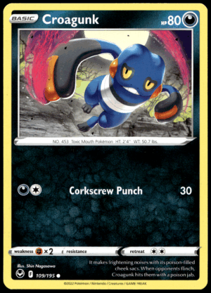 Pokémon Croagunk 109/195 - Normal Common SWSH12: Silver Tempest EN