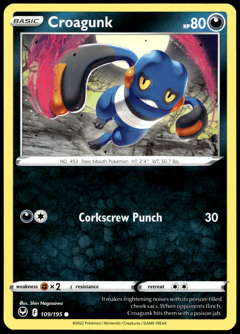 Pokémon Croagunk 109/195 - Normal Common SWSH12: Silver Tempest EN