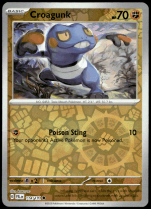 Pokémon Croagunk 114/193 - Reverse Holofoil Common SV02: Paldea Evolved EN
