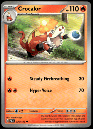 Pokémon Crocalor 036/193 - Normal Uncommon SV02: Paldea Evolved EN