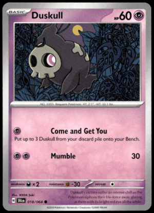 Pokémon Duskull 018/064 - Normal Common SV: Shrouded Fable EN
