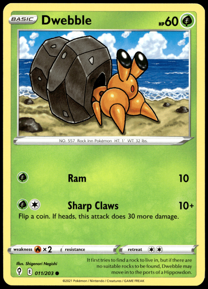 Pokémon Dwebble 011/203 - Normal Common SWSH07: Evolving Skies EN