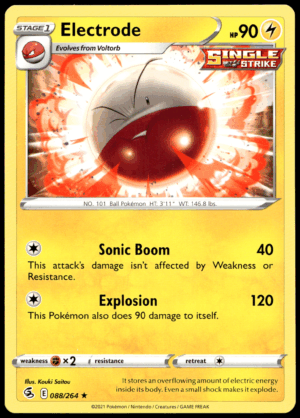 Pokémon Electrode 088/264 - Normal Rare SWSH08: Fusion Strike EN