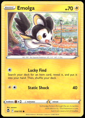Pokémon Emolga 054/195 - Normal Common SWSH12: Silver Tempest EN