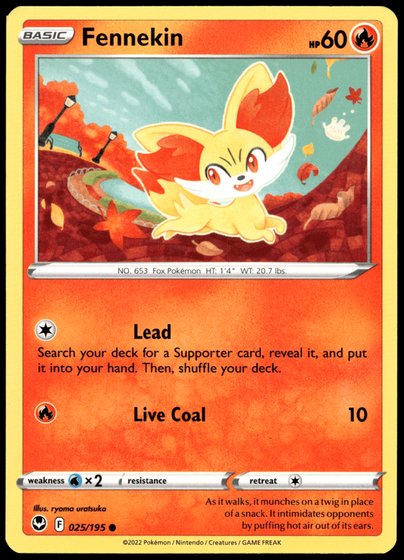 Pokémon Fennekin 025/195 - Normal Common SWSH12: Silver Tempest EN