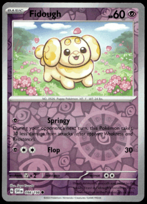 Pokémon Fidough 098/198 - Reverse Holofoil Common SV01: Scarlet & Violet Base Set EN
