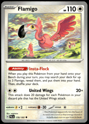 Pokémon Flamigo 170/193 - Normal Uncommon SV02: Paldea Evolved EN