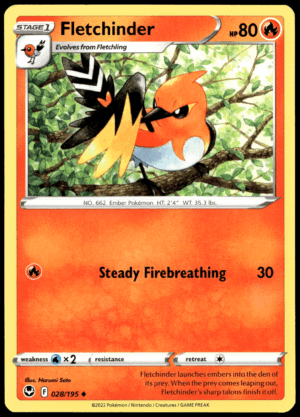 Pokémon Fletchinder 028/195 - Normal Uncommon SWSH12: Silver Tempest EN