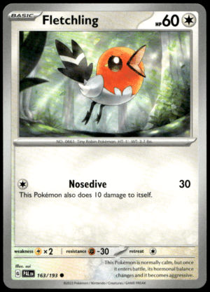 Pokémon Fletchling 163/193 - Normal Common SV02: Paldea Evolved EN