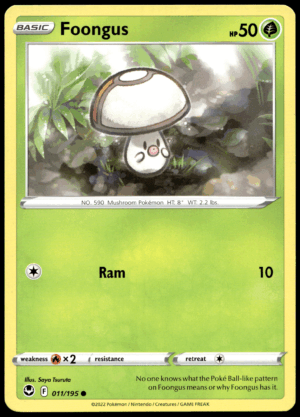 Pokémon Foongus 011/195 - Normal Common SWSH12: Silver Tempest EN