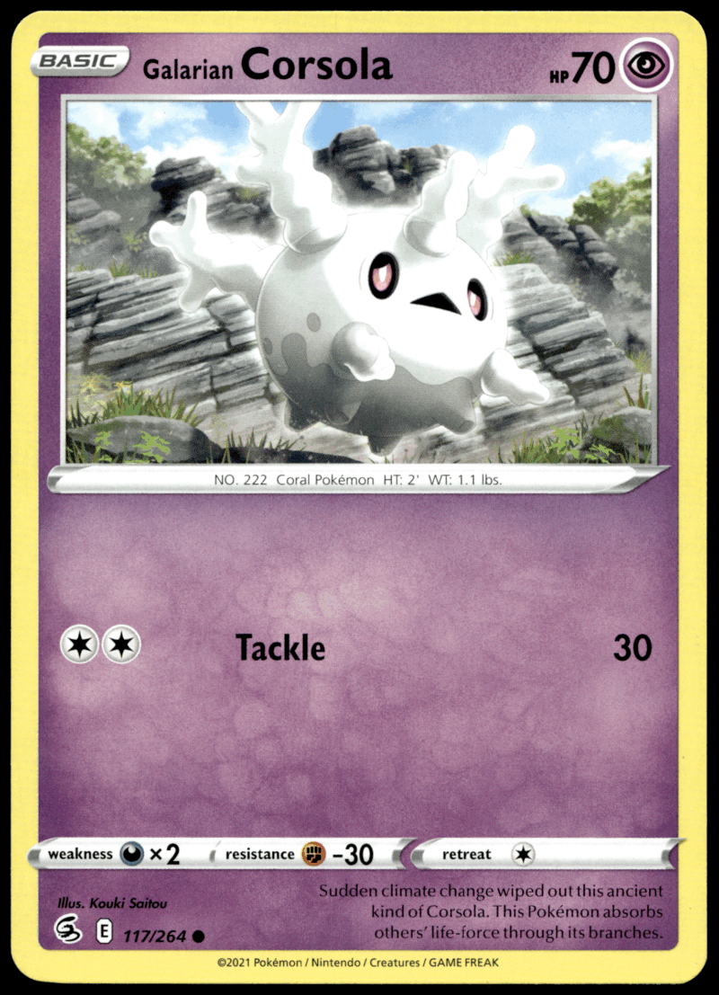 Pokémon Galarian Corsola 117/264 - Normal Common SWSH08: Fusion Strike EN