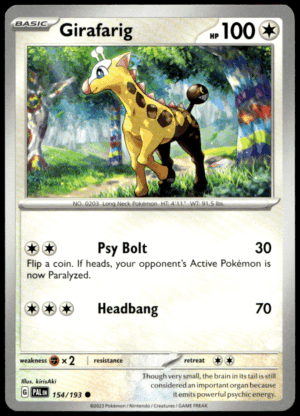 Pokémon Girafarig 154/193 - Normal Common SV02: Paldea Evolved EN