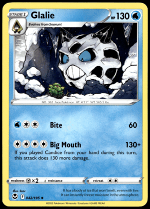 Pokémon Glalie 042/195 - Normal Uncommon SWSH12: Silver Tempest EN