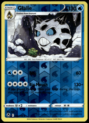 Pokémon Glalie 042/195 - Reverse Holofoil Uncommon SWSH12: Silver Tempest EN