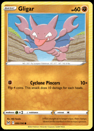 Pokémon Gligar 095/196 - Normal Common SWSH11: Lost Origin EN