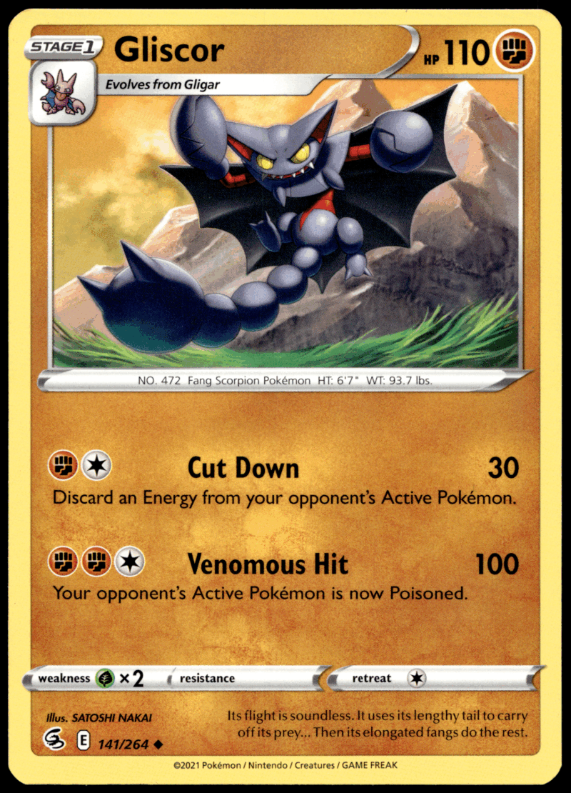 Pokémon Gliscor 141/264 - Normal Uncommon SWSH08: Fusion Strike EN