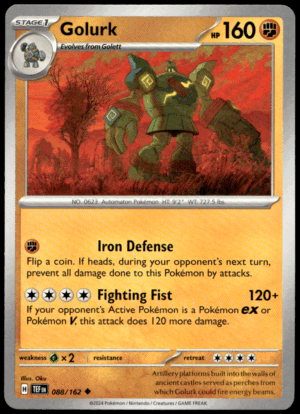 Pokémon Golurk 088/162 - Normal Uncommon SV05: Temporal Forces EN