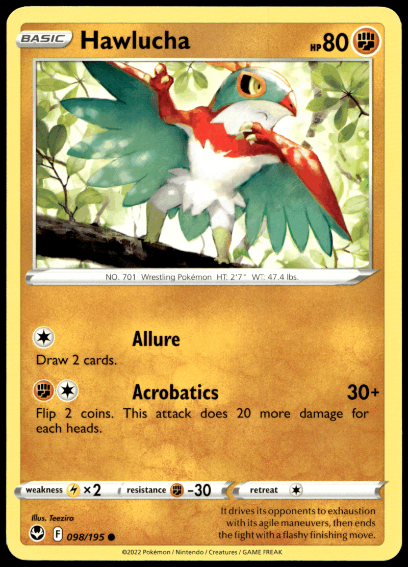 Pokémon Hawlucha 098/195 - Normal Common SWSH12: Silver Tempest EN