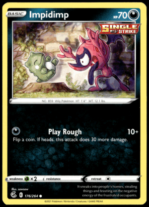 Pokémon Impidimp 176/264 - Normal Common SWSH08: Fusion Strike EN