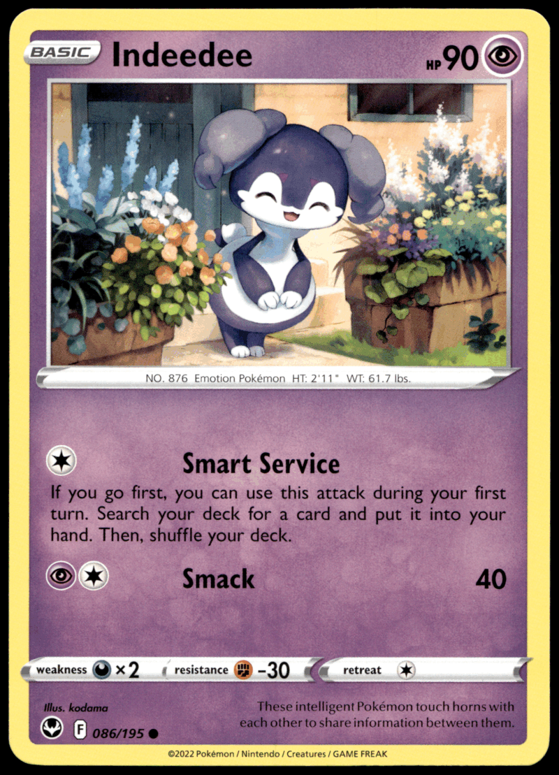 Pokémon Indeedee 086/195 - Normal Common SWSH12: Silver Tempest EN