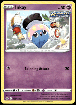 Pokémon Inkay 069/198 - Normal Common SWSH06: Chilling Reign EN