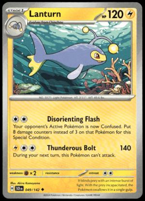 Pokémon Lanturn 049/142 - Normal Uncommon SV07: Stellar Crown EN