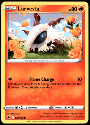 Pokémon Larvesta 023/198 - Normal Common SWSH06: Chilling Reign EN