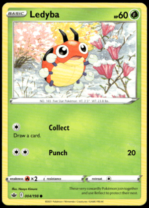 Pokémon Ledyba 004/198 - Normal Common SWSH06: Chilling Reign EN