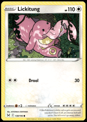 Pokémon Lickitung 138/196 - Normal Common SWSH11: Lost Origin EN