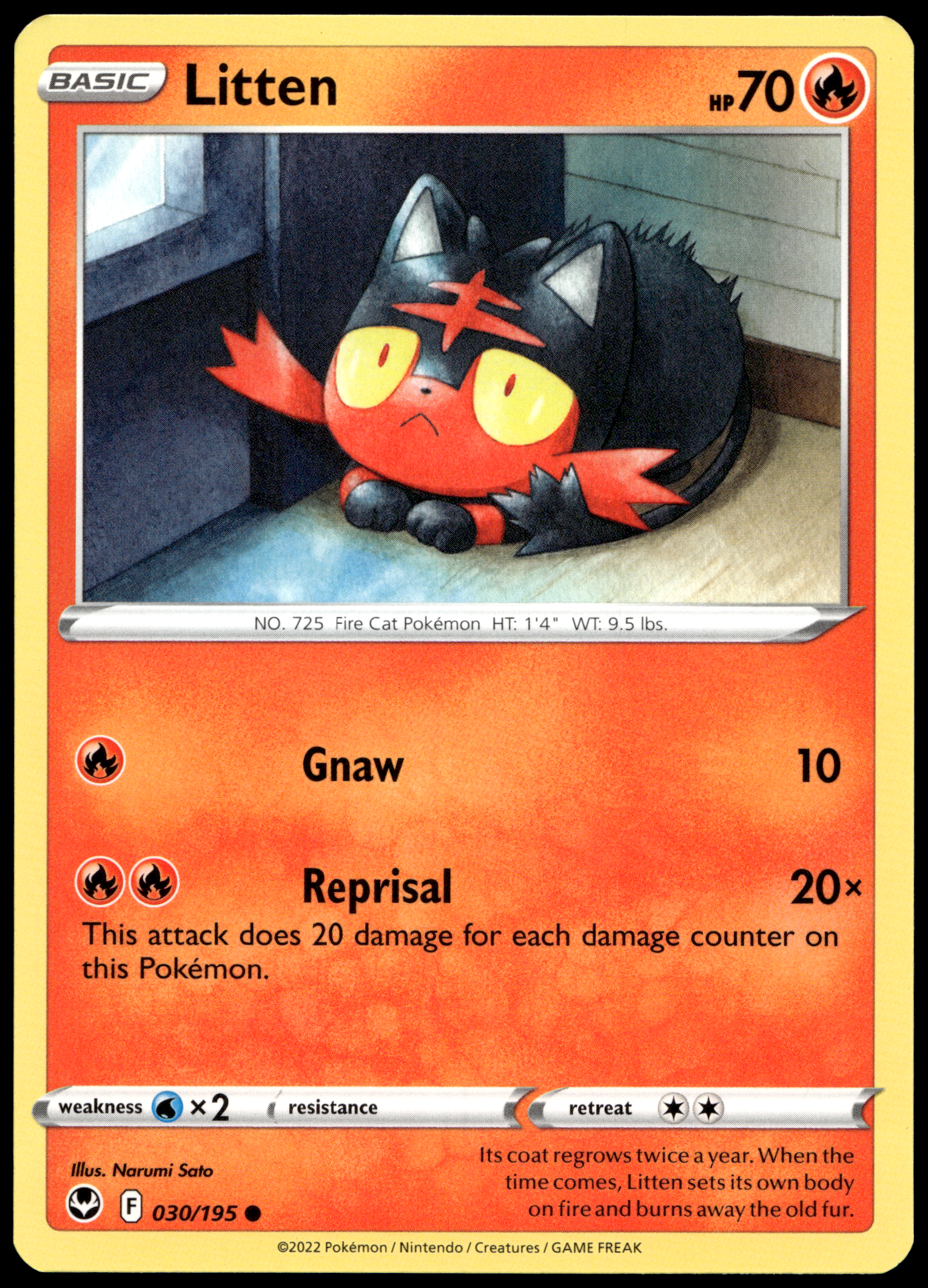 Pokémon Litten 030/195 - Normal Common SWSH12: Silver Tempest EN