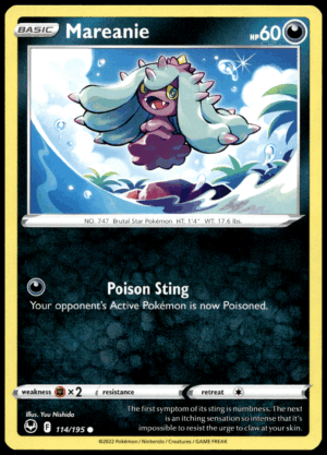 Pokémon Mareanie 114/195 - Normal Common SWSH12: Silver Tempest EN