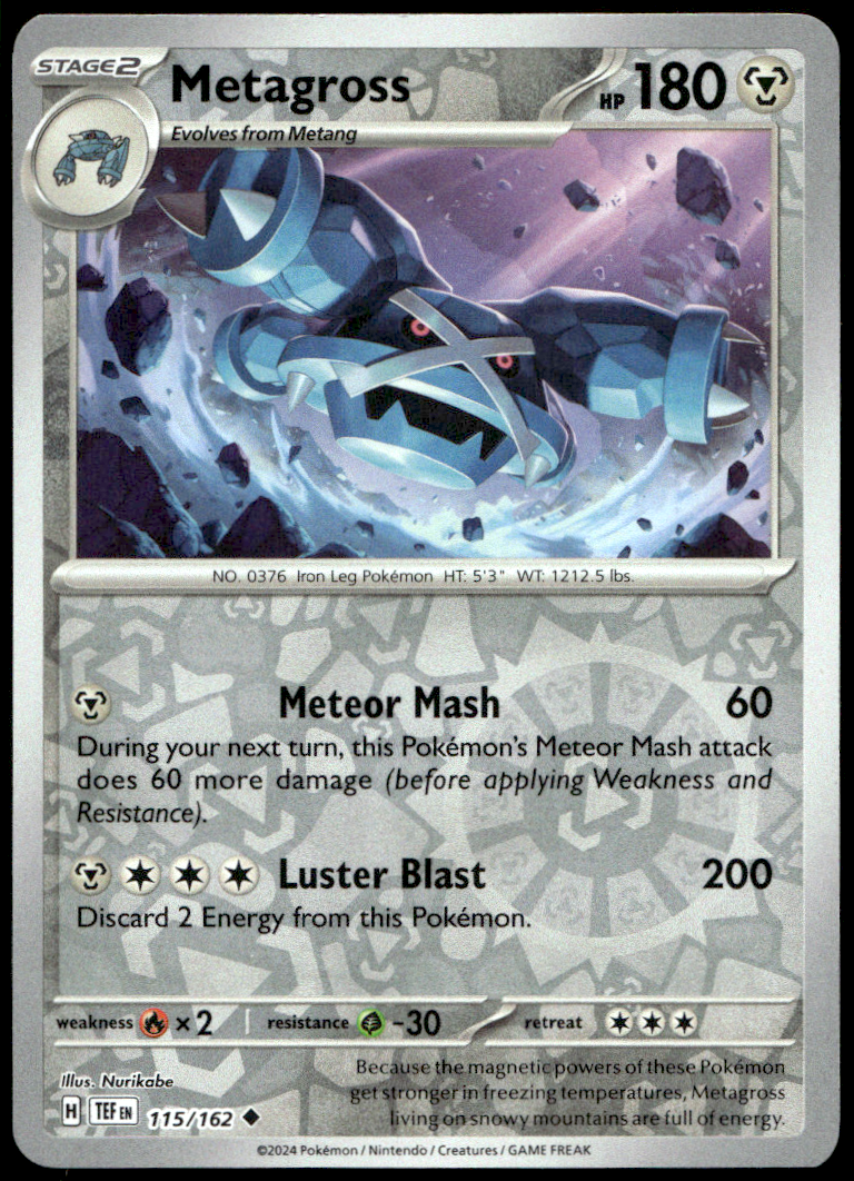 Pokémon Metagross 115/162 - Reverse Holofoil Uncommon SV05: Temporal Forces EN