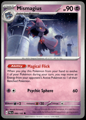 Pokémon Mismagius 088/193 - Normal Uncommon SV02: Paldea Evolved EN
