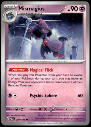 Pokémon Mismagius 088/193 - Normal Uncommon SV02: Paldea Evolved EN