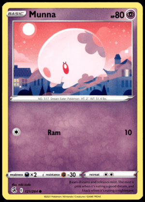 Pokémon Munna 121/264 - Normal Common SWSH08: Fusion Strike EN