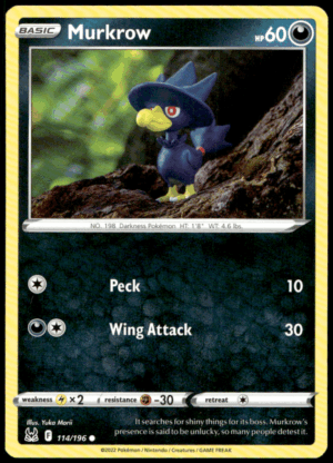 Pokémon Murkrow 114/196 - Normal Common SWSH11: Lost Origin EN