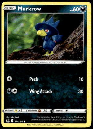 Pokémon Murkrow 114/196 - Normal Common SWSH11: Lost Origin EN