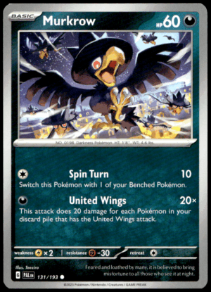 Pokémon Murkrow 131/193 - Normal Common SV02: Paldea Evolved EN